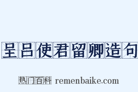 呈吕使君留卿造句是什么意思的图片